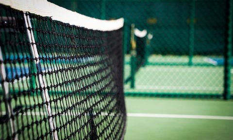 A view of pickleball courts