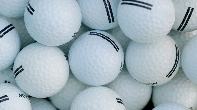 A pile of golf balls.