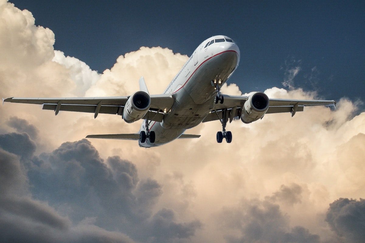 an airplane in the sky