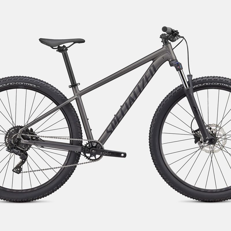 Specialized Rockhopper Comp Mountain Bike isolated on a plain studio background.