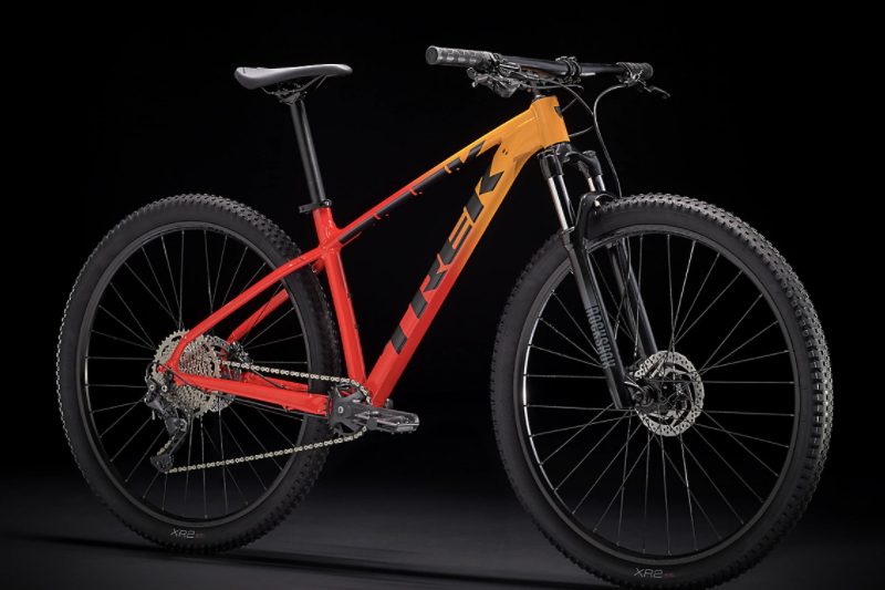 Trek Marlin 7 (Gen 2) Mountain Bike on a black studio background.