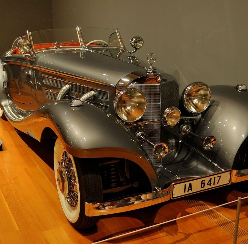 1937 Mercedes Benz 540K Special Roadster at the Allure of the Automobile exhibit at the High Museum in Atlanta.