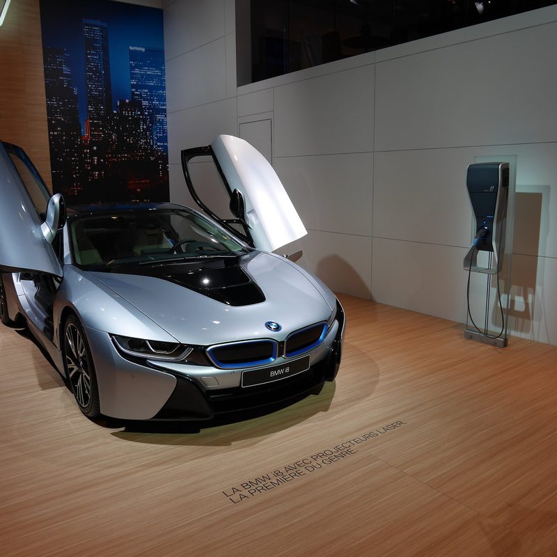 BMW i8 at charging station