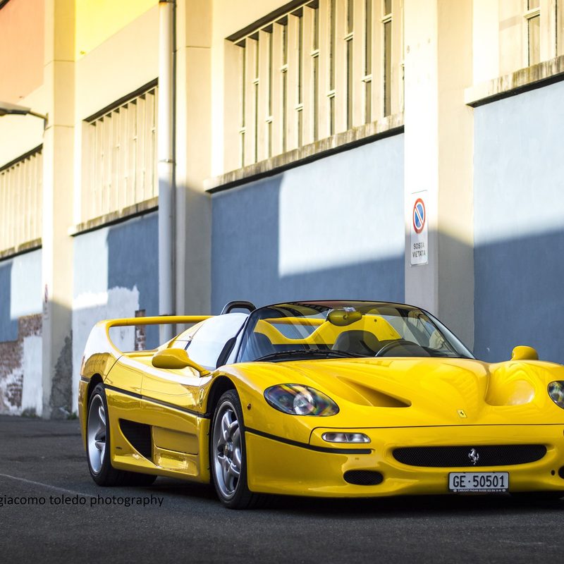 Yellow Ferrari F50