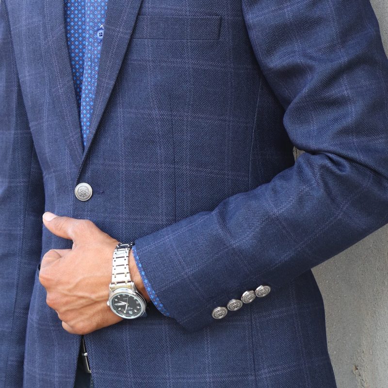 Blazer with silver buttons