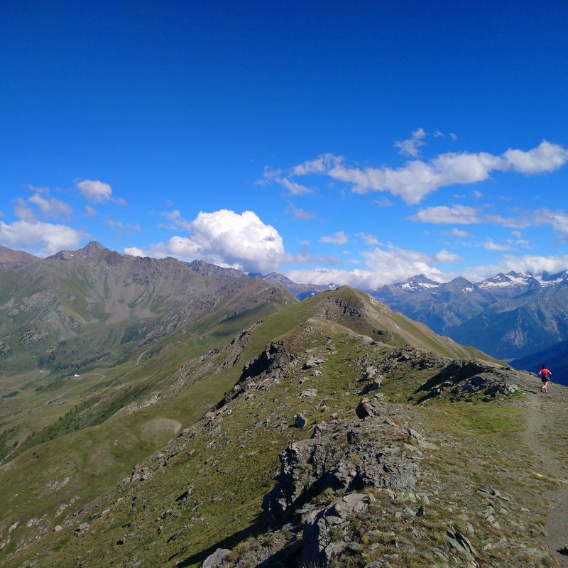 A view of a mountaintop hiking trail.