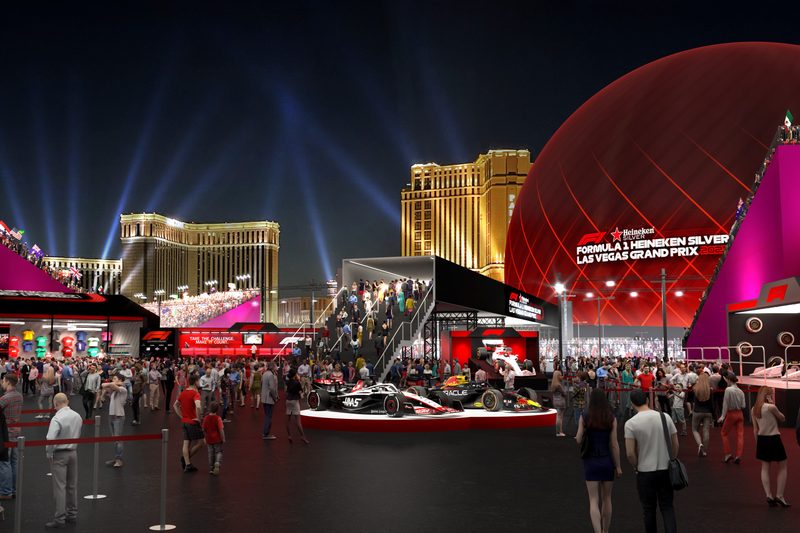 Rendered image of fans attending the F1 Las Vegas Grand Prix 