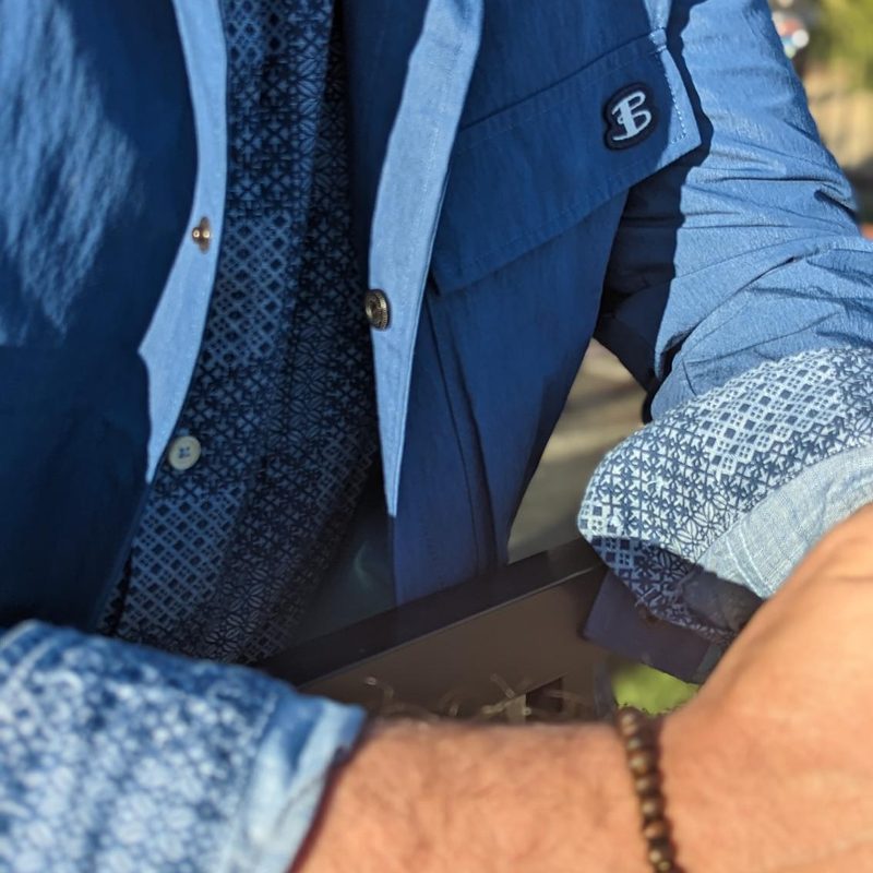 Man wearing Ben Sherman shirt and jacket