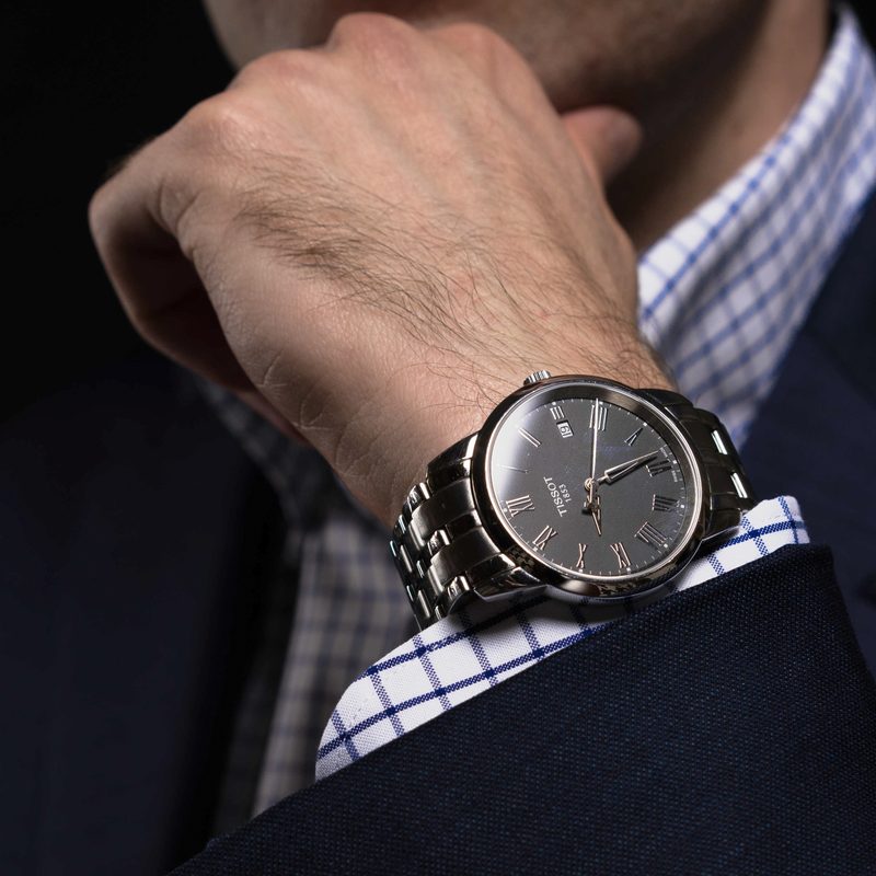 Man wearing Tissot watch