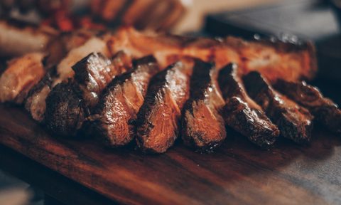 Sliced steak