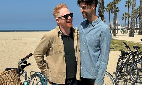 Jesse Tyler Ferguson and husband in Los Angeles.