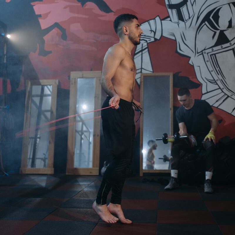 Man using a jump rope.