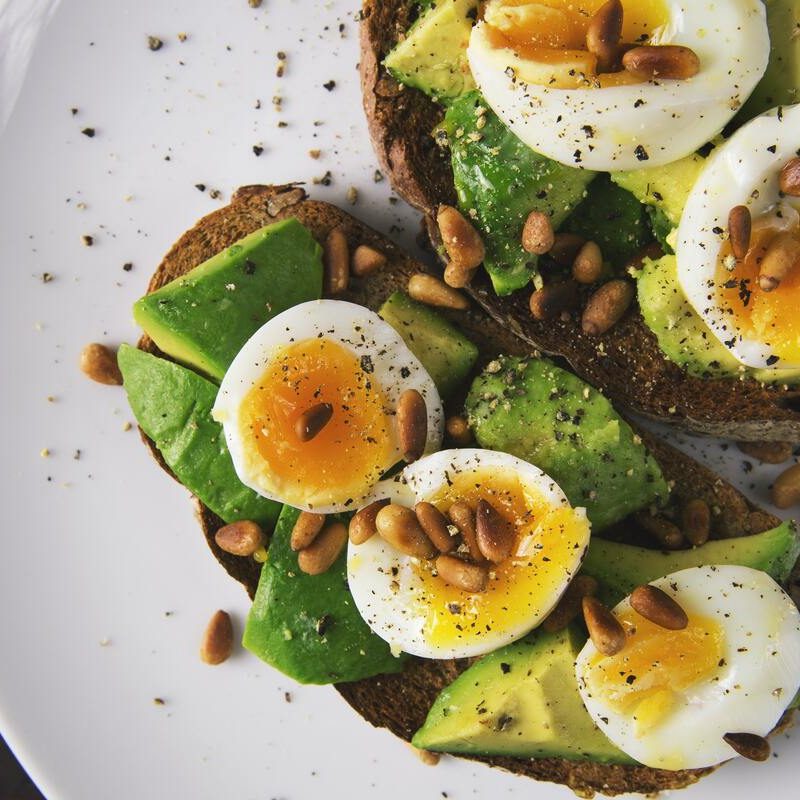 Boiled eggs on toast.