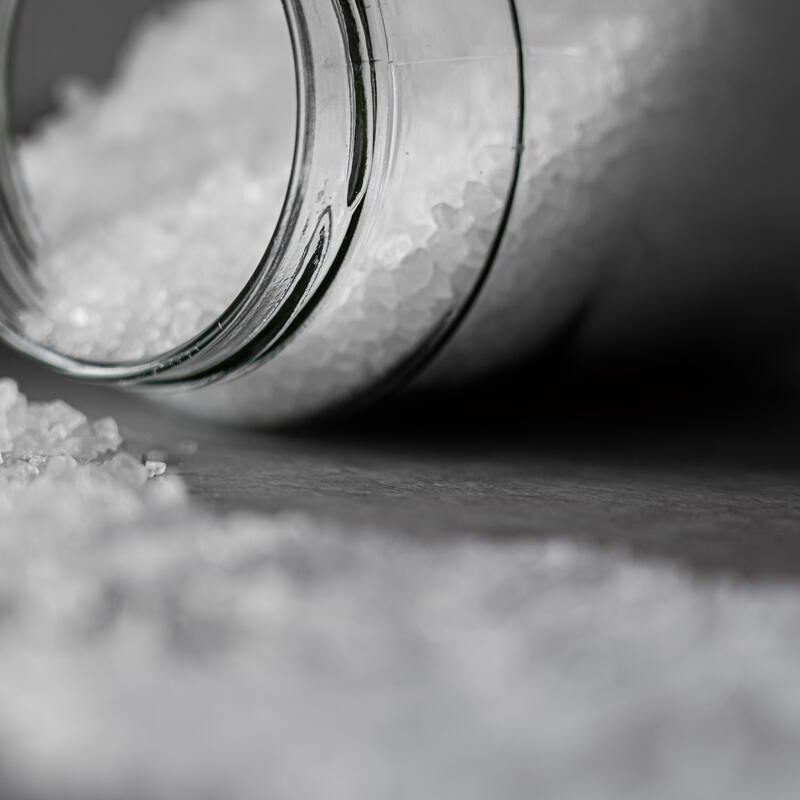 Salt spilled close-up