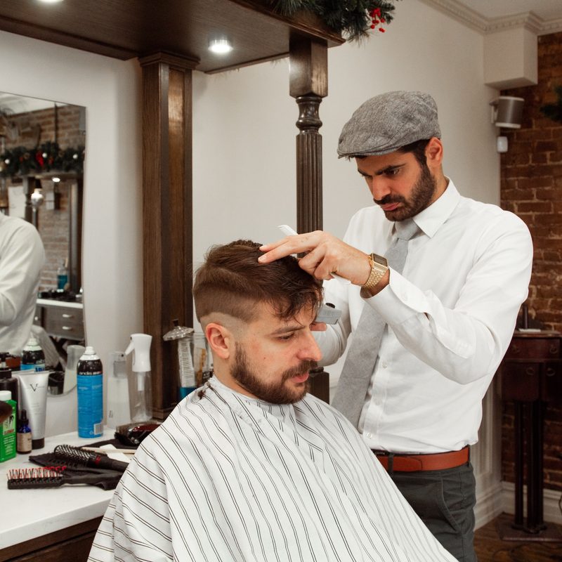Man getting haircut