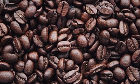 A close-up of tons of coffee beans