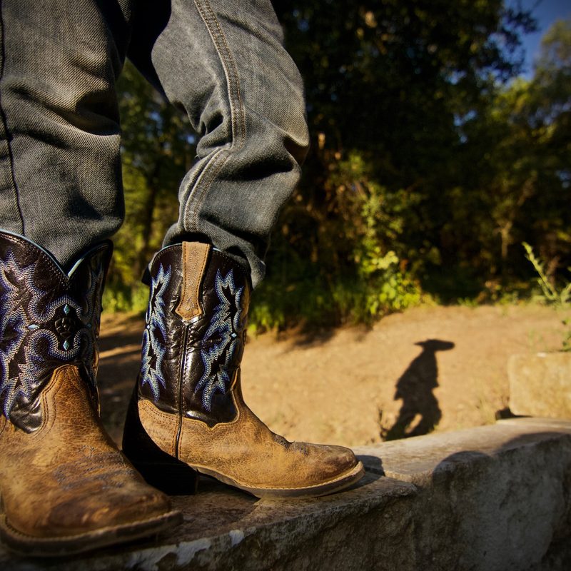 Man wearing cowboy boots