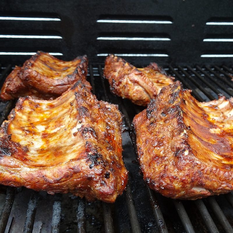 Ribs on the grill.