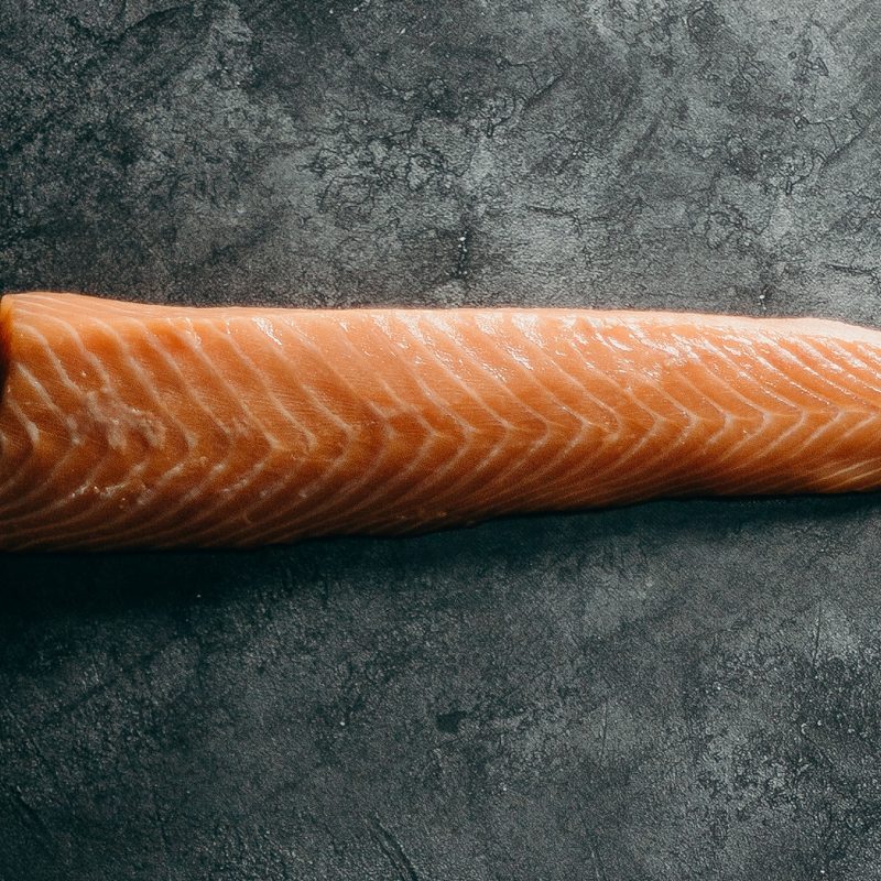 A strip of salmon