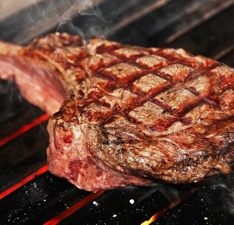 Steak on the grill