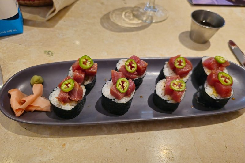 A sushi plate from La Cascada Restaurant & Bar at The Westin Resort & Spa, Puerto Vallarta, in Puerto Vallarta, Jalisco, Mexico.