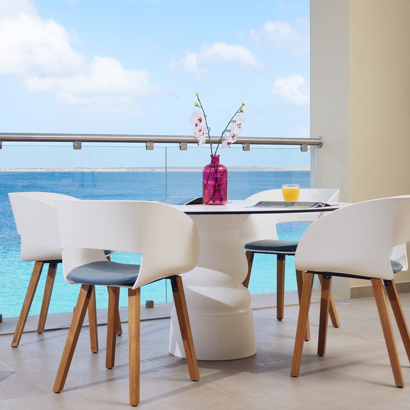 The view from a balcony at Terramar Bonaire.