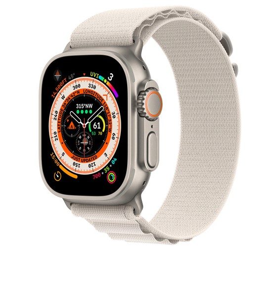 Apple watch with Cream Alpine Loop