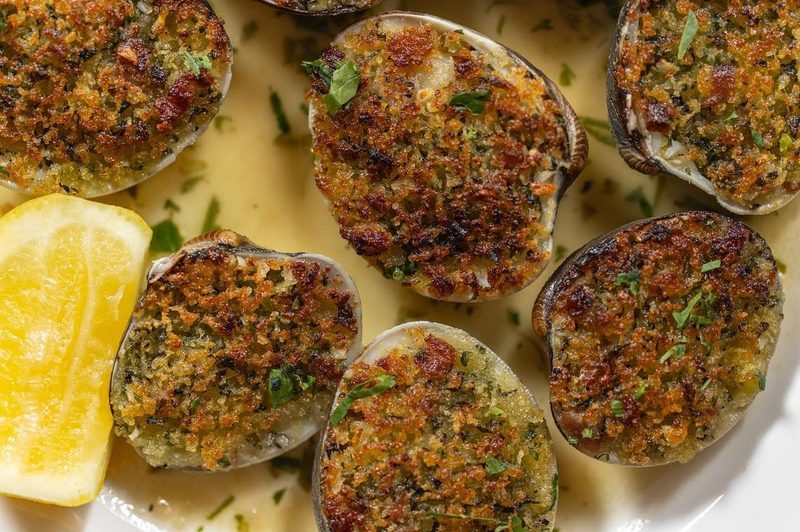 clams casino with lemon.