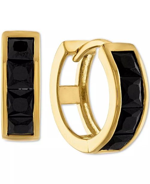 Esquire Spinel Black and Gold Hoops