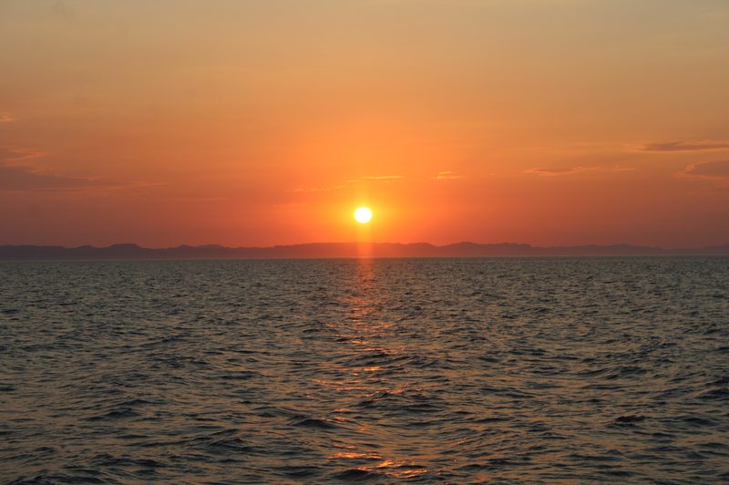 A seaside sunset in La Paz, Baja California Sur, Mexico.