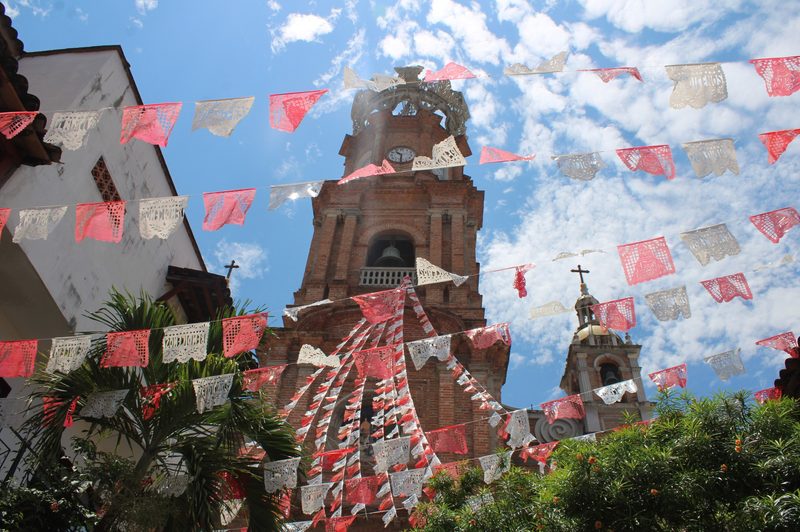 A look at the Parroquia de Nuestra Señora de Guadalupe cathedral in Puerto Vallarta, Jalisco, Mexico.