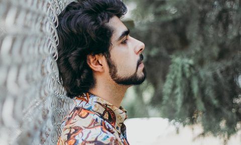 Man with wavy hair