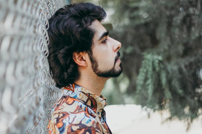 Man with wavy hair