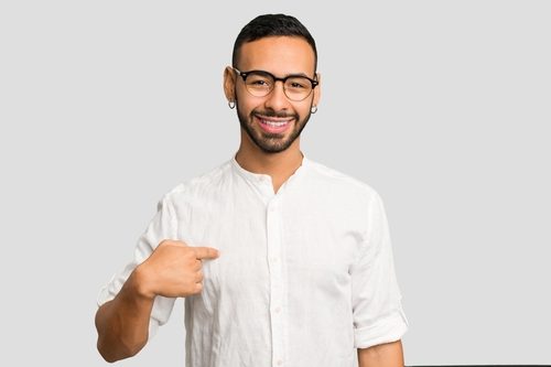 Man wearing earrings