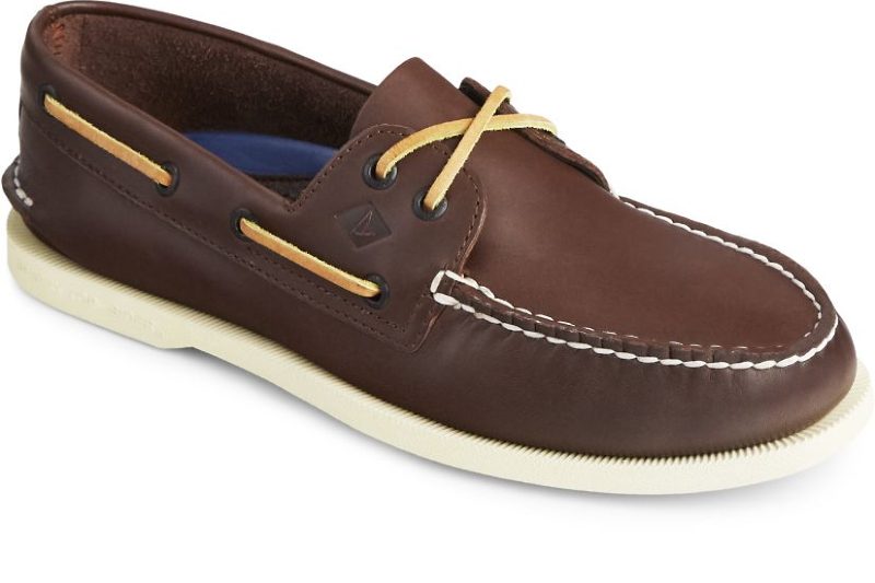 Men's Authentic Original™ Boat Shoe in classic brown against a white background.