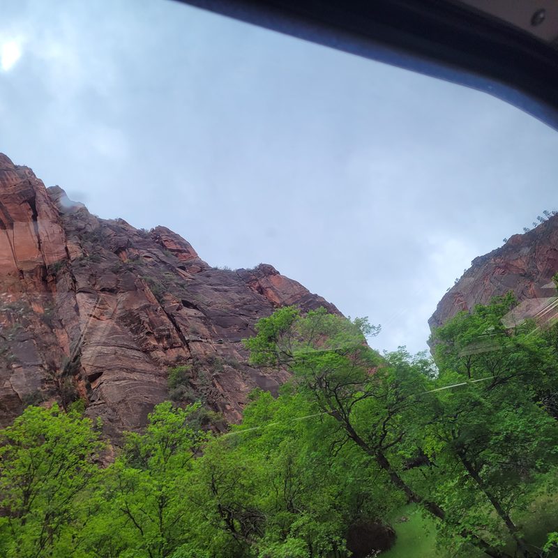 The view from the Zion National Park Shuttle