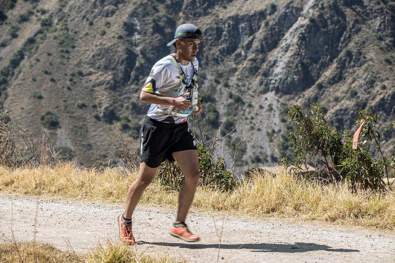 Man running in the annual Andes Race Chaski Challenge endurance race.