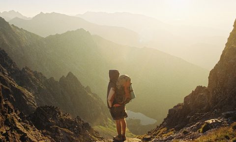 Backpacker in the summer