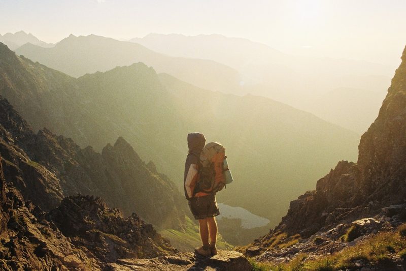Backpacker in the summer