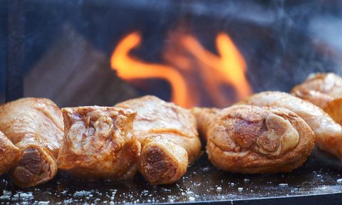 Chicken legs on grill