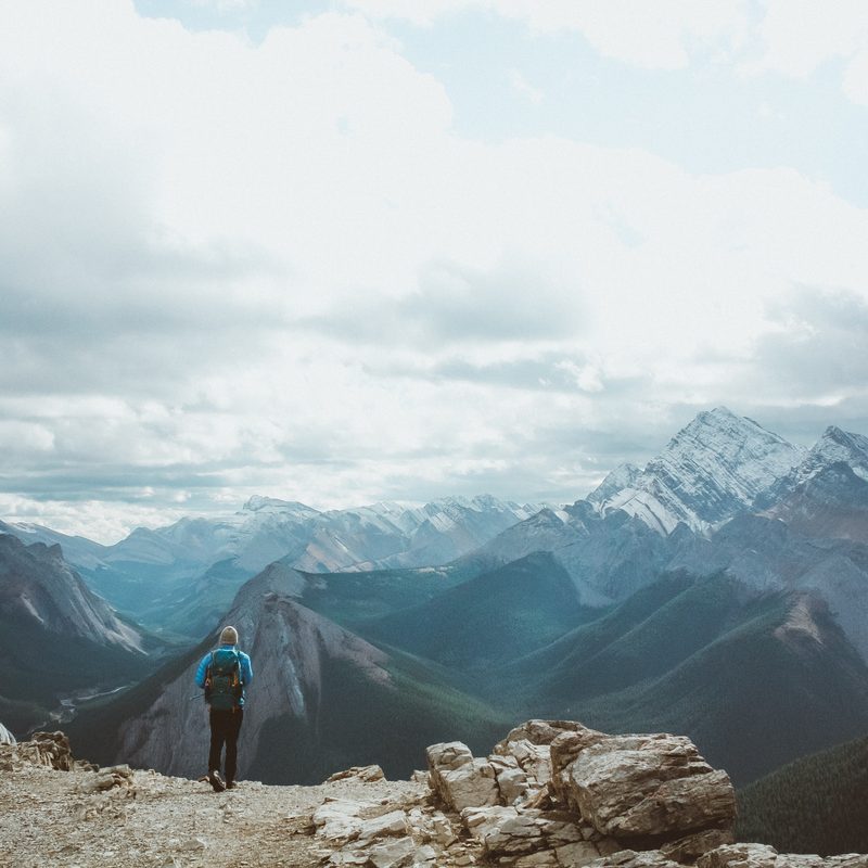 Hiker at high altitude