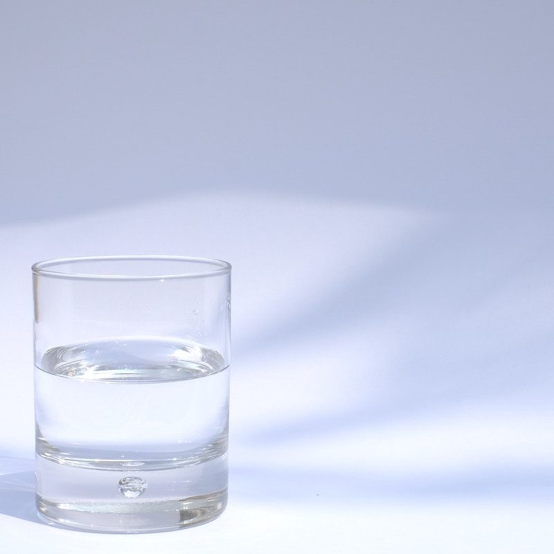 Water on white background