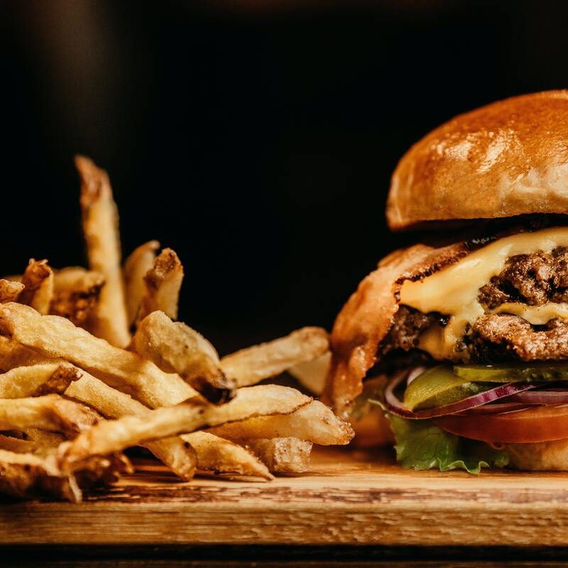 Burger and fries