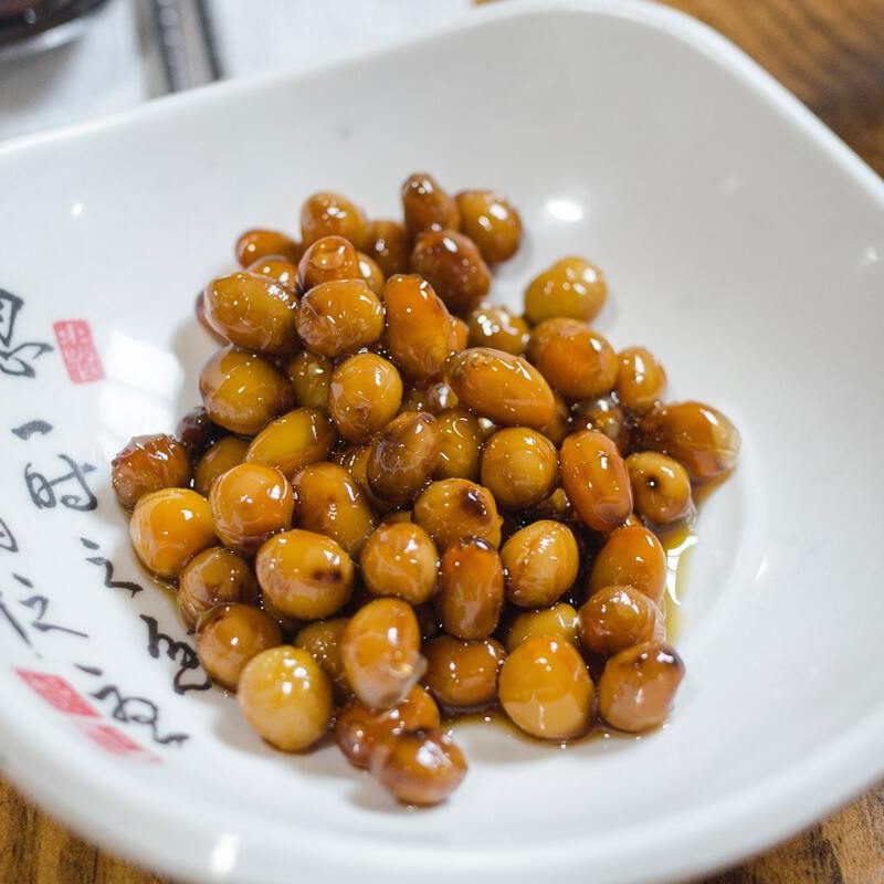 Natto in a white bowl