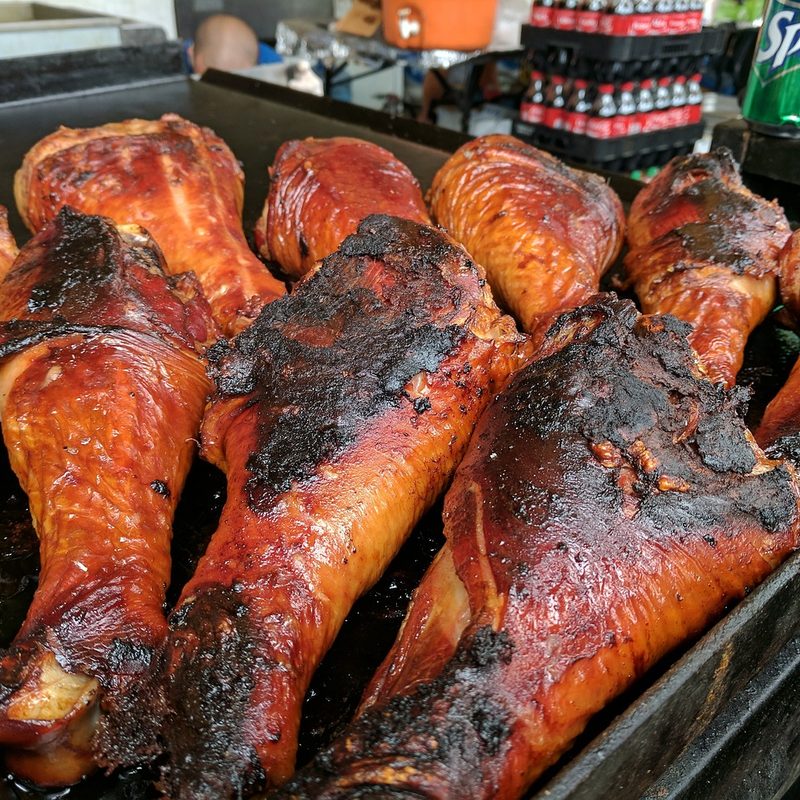Chicken legs on grill