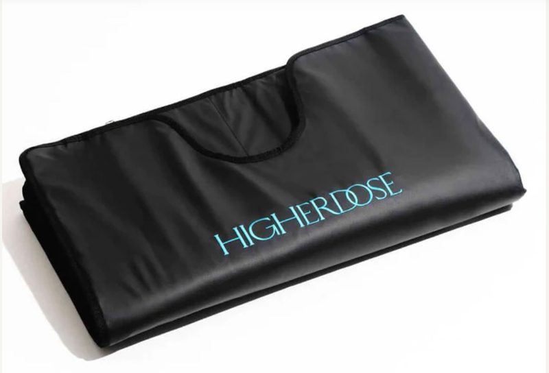A folded Higher Dose sauna blanket