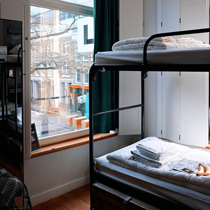 Hostel with a bunkbed
