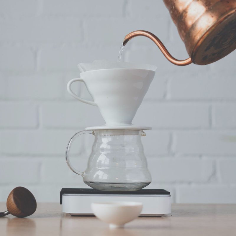Pour-over coffee setup