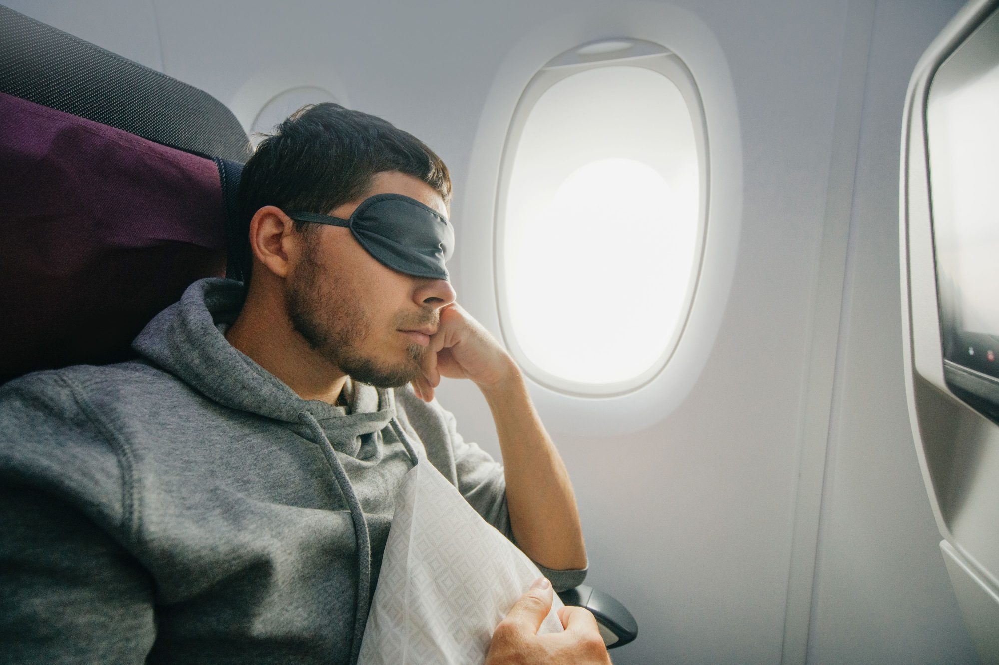 Sleeping on a plane
