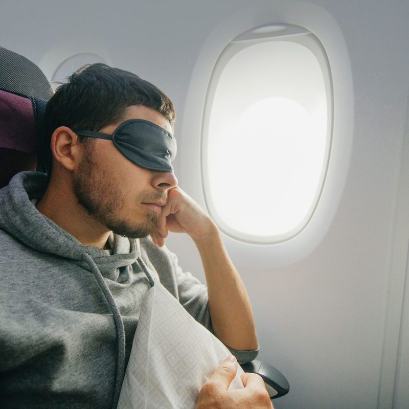 Sleeping on a plane